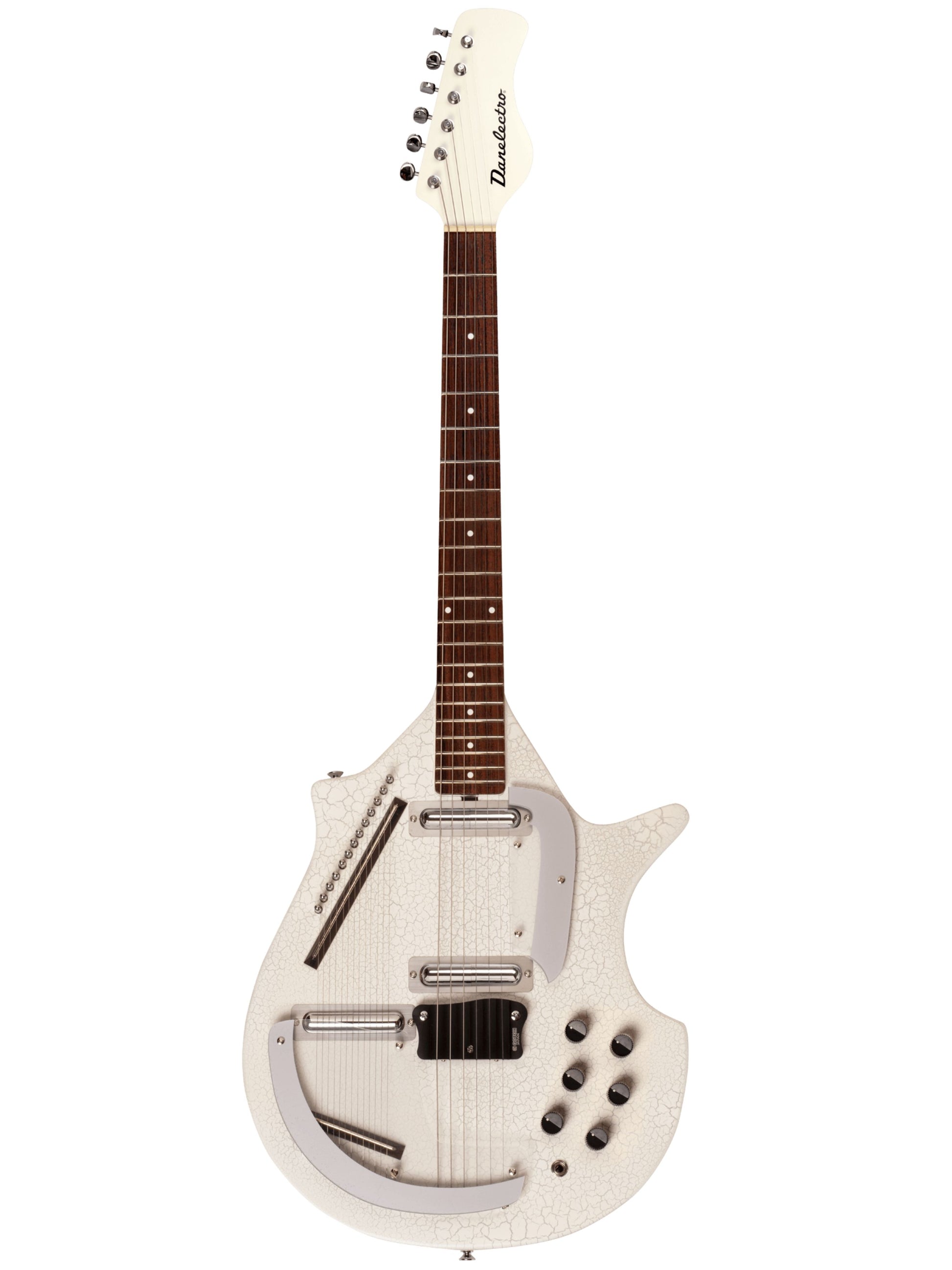 Danelectro Big Sitar Guitar, White Crackle