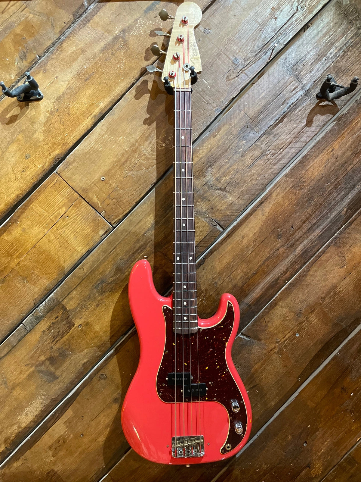 Fender Custom Shop Pino Palladino Signature Precision Bass, Journeyman Fiesta Red over Desert Sand